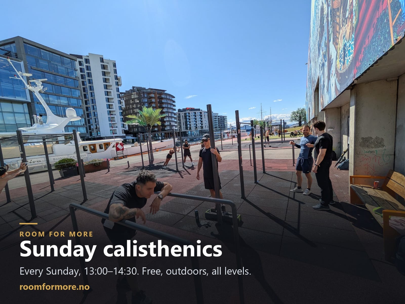 Sunday calisthenics in Oslo, push pull legs and a swim after cover