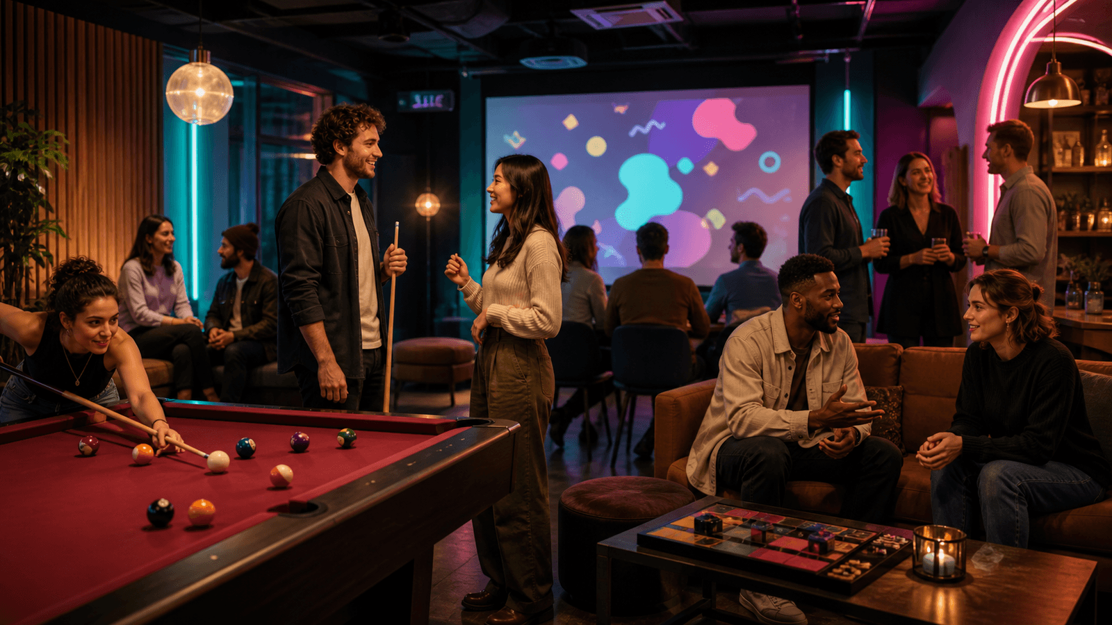 Pool, party games and new people at Cue, event image